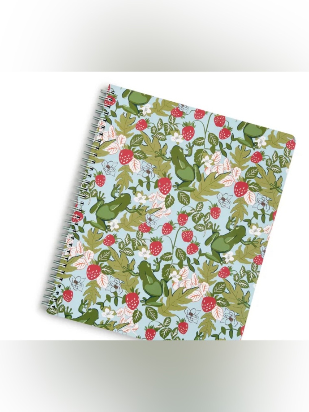 Vera Bradley Large Notebook Spiral  160p lined 11 x 9.5 Frogberry Garden Blue